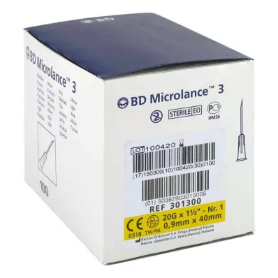 BD MICROLANCE Cânula 20 G 1 1/2 0.9x40 mm, 100 pcs BD MICROLANCE Cânula 20 G 1 1/2 0.9x40 mm, 100 pcs