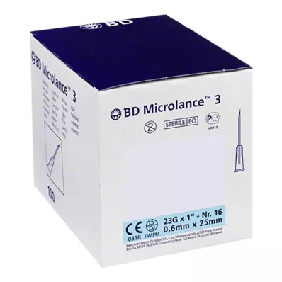 BD MICROLANCE Cânula 23 G 1 0,6x25 mm, 100 unid