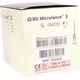 BD MICROLANCE Cânula 18 G 1 1/2 40 mm trans. 100 unid