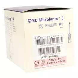 BD MICROLANCE Cânula 18 G 1 1/2 40 mm trans. 100 unid