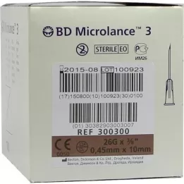 BD MICROLANCE Cânula 26 G 3/8 0,45x10 mm, 100 unid