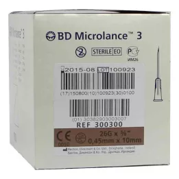 BD MICROLANCE Cânula 26 G 3/8 0,45x10 mm, 100 unid