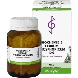 BIOCHEMIE 3 Ferrum phosphoricum D 6 comprimidos, 500 unid