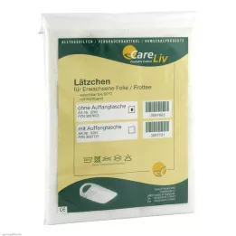 LÄTZCHEN Erw.Folie/Frottee branco com fita de velcro, 1 pc