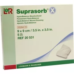 SUPRASORB X Penso para feridas HydroBalance 9x9 cm, 5 unid