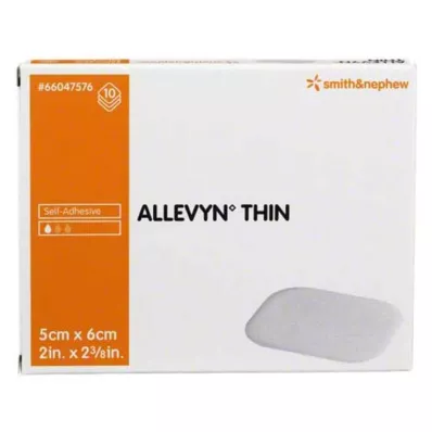 ALLEVYN Penso fino 5x6 cm para feridas, 10 unidades ALLEVYN Penso fino 5x6 cm para feridas, 10 unidades