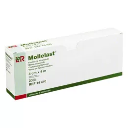 MOLLELAST Ligaduras 4 cmx4 m embaladas individualmente, 20 unidades