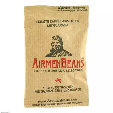 AIRMENBEANS Pastilhas de café finas com guaraná, 21 unid