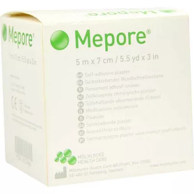 MEPORE Pensos para feridas não esterilizados 7 cmx5 m, 1 pc MEPORE Pensos para feridas não esterilizados 7 cmx5 m, 1 pc