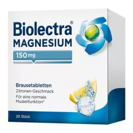 BIOLECTRA Magnésio 150 mg limão comprimidos efervescentes, 20 unid