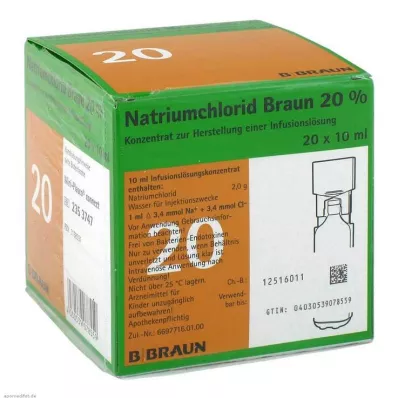 NATRIUMCHLORID 20% MPC Concentrado de eletrólito, 20X10 ml NATRIUMCHLORID 20% MPC Concentrado de eletrólito, 20X10 ml