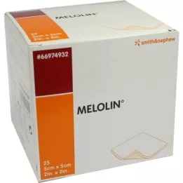 MELOLIN Pensos para feridas 5x5 cm estéreis, 25 unidades