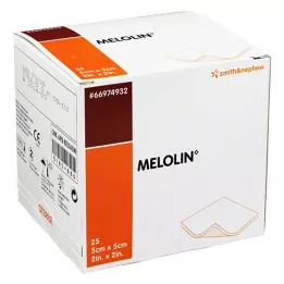MELOLIN Pensos para feridas 5x5 cm estéreis, 25 unidades
