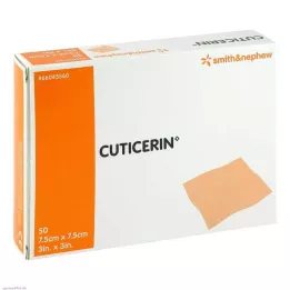 CUTICERIN Gaze de 7,5x7,5 cm com revestimento de pomada, 50 unidades
