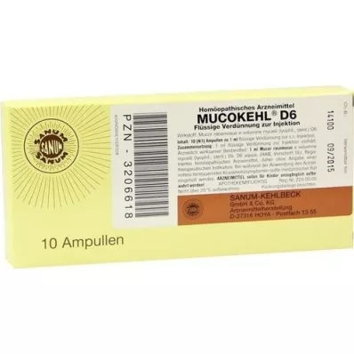 MUCOKEHL Ampolas D 6, 10X1 ml