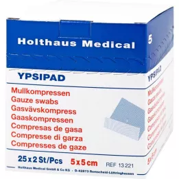 MULLKOMPRESSEN Ypsipad 5x5 cm estéril de 8 dobras, 25X2 pcs