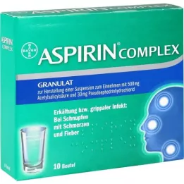 ASPIRIN COMPLEX Btl.w.Gran.z.Herst.e.Susp.z.Einn., 10 pcs