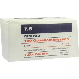MULLKOMPRESSEN Ypsipad 7,5x7,5 cm não estéril 8x, 100 pcs