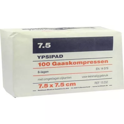 MULLKOMPRESSEN Ypsipad 7,5x7,5 cm não estéril 8x, 100 pcs