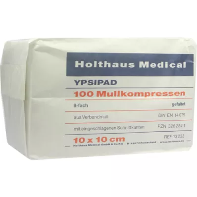 MULLKOMPRESSEN Ypsipad 10x10 cm não estéril 8x, 100 unidades