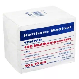 MULLKOMPRESSEN Ypsipad 10x10 cm não estéril 8x, 100 unidades