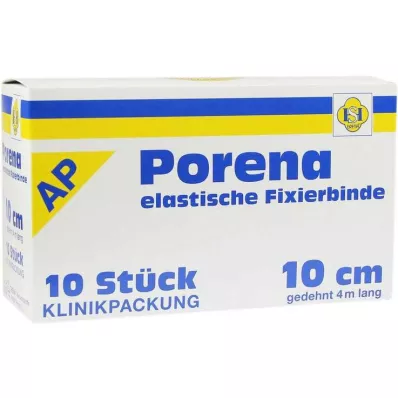 PORENA Ligadura elástica de gaze de 10 cm branca sem violoncelo, 10 unid