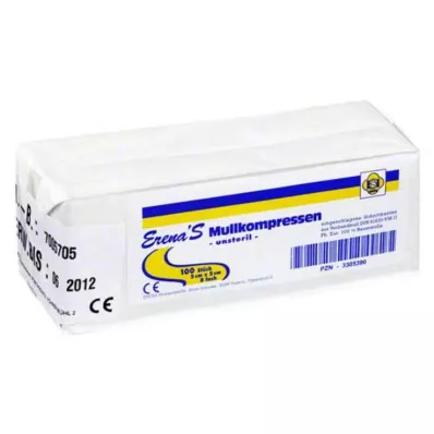 ERENA Compressa de gaze 5x5 cm não esterilizada 8x, 100 pcs
