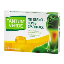 TANTUM VERDE Pastilhas de 3 mg com sabor a mel e laranja, 20 unidades