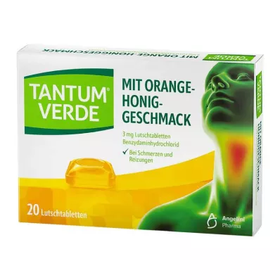 TANTUM VERDE Pastilhas de 3 mg com sabor a mel e laranja, 20 unidades TANTUM VERDE Pastilhas de 3 mg com sabor a mel e laranja, 20 unidades