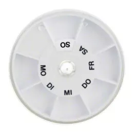 TABLETTENSPENDER Icron 7 compartimentos tampa transparente redonda, 1 pc
