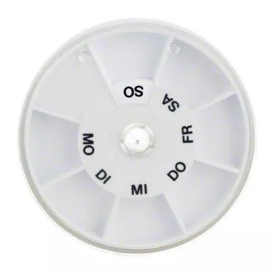 TABLETTENSPENDER Icron 7 compartimentos tampa transparente redonda, 1 pc