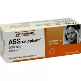 ASS-ratiopharm 500 mg comprimidos, 50 unid