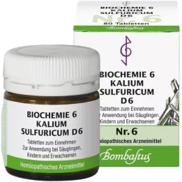BIOCHEMIE 6 Potassium sulphuricum D 6 comprimidos, 80 unid