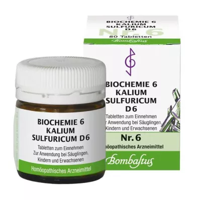 BIOCHEMIE 6 Potassium sulphuricum D 6 comprimidos, 80 unid