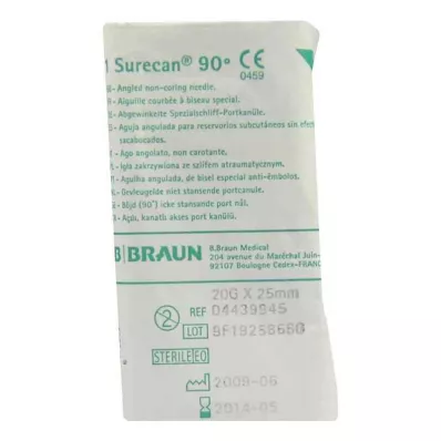 SURECAN Cânula de porta 20 Gx25 mm angulada, 1 pc SURECAN Cânula de porta 20 Gx25 mm angulada, 1 pc