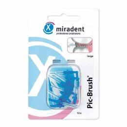 MIRADENT Escova de substituição Interd.Pic-Brush azul grande, 12 unidades