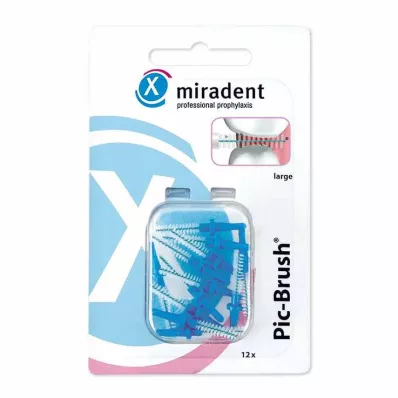 MIRADENT Escova de substituição Interd.Pic-Brush azul grande, 12 unidades