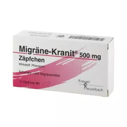 MIGRÄNE KRANIT Supositórios de 500 mg, 10 unid