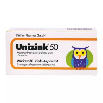 UNIZINK 50 comprimidos com revestimento entérico, 50 unidades