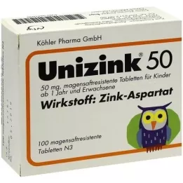 UNIZINK 50 comprimidos com revestimento entérico, 100 unidades