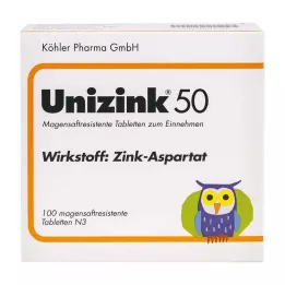 UNIZINK 50 comprimidos com revestimento entérico, 100 unidades
