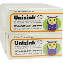 UNIZINK 50 comprimidos com revestimento entérico, 10X50 unidades