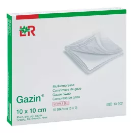 GAZIN Gaze comp. 10x10 cm estéril 8 dobras, 5X2 pcs