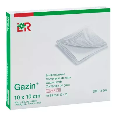 GAZIN Gaze comp. 10x10 cm estéril 8 dobras, 5X2 pcs GAZIN Gaze comp. 10x10 cm estéril 8 dobras, 5X2 pcs