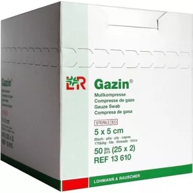 GAZIN Gaze comp. 5x5 cm estéril 8 dobras, 25X2 pcs