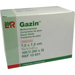 GAZIN Gaze comp. 7,5x7,5 cm estéril de 8 dobras, 50X2 pcs