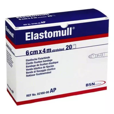 ELASTOMULL Fita de fixação elástica de 6 cmx4 m 2100, 20 unidades ELASTOMULL Fita de fixação elástica de 6 cmx4 m 2100, 20 unidades