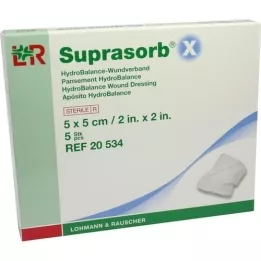 SUPRASORB X Penso para feridas HydroBalance 5x5 cm, 5 unid