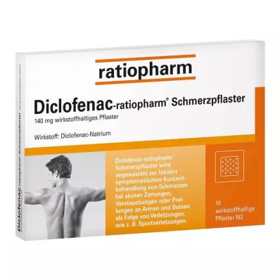 DICLOFENAC-pensos analgésicos ratiopharm, 10 unidades DICLOFENAC-pensos analgésicos ratiopharm, 10 unidades