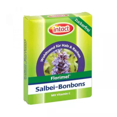 FLORIMEL Doces de salva com vitamina C sem açúcar, 40 g FLORIMEL Doces de salva com vitamina C sem açúcar, 40 g
